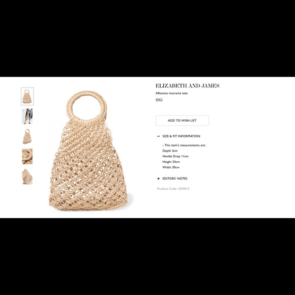 Elizabeth and James Handbags - Elizabeth and James Straw Bag